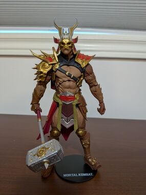 Mortal Kombat Shao Kahn Collectible Figure - Gold & Red Armor